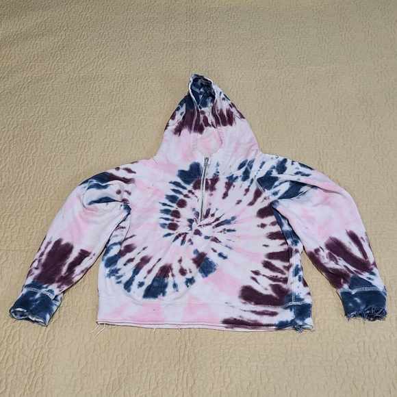 Chaser batwing tiedye raglan half zip hoodie size S - Picture 4 of 8